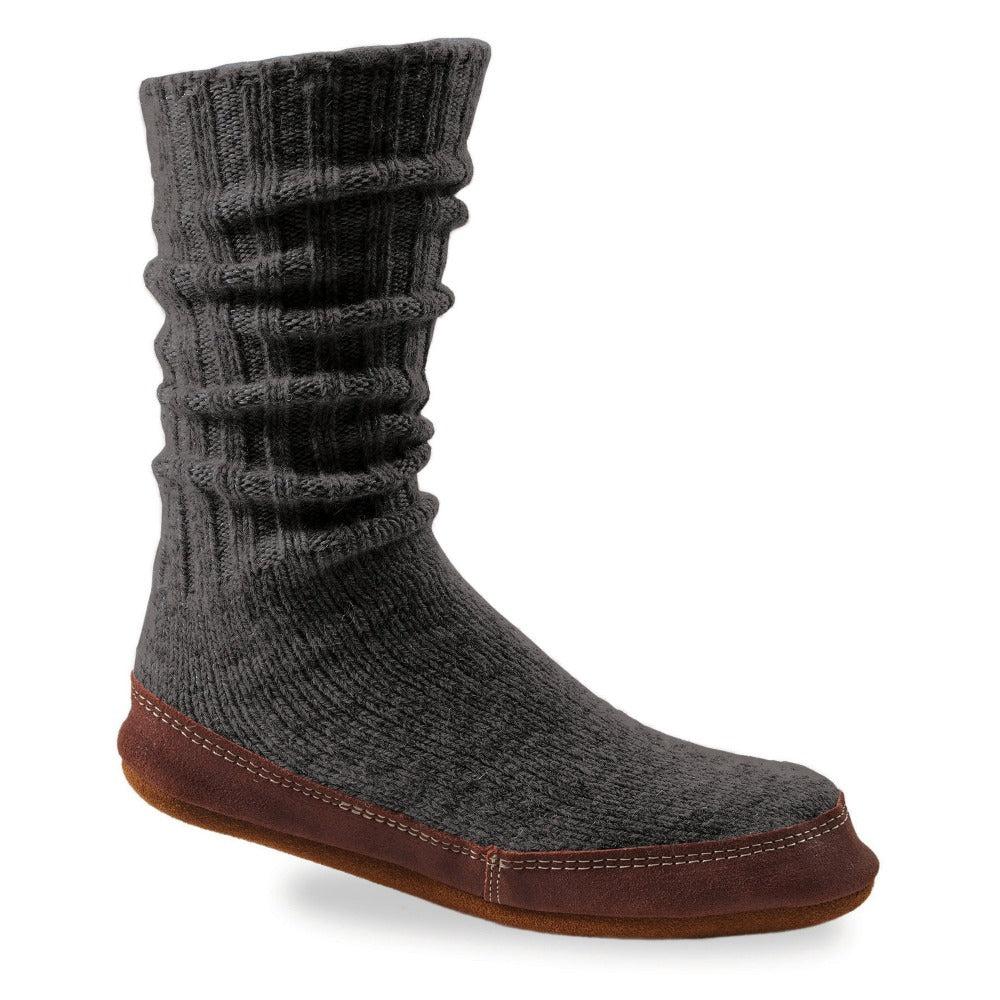 Acorn Ragg Wool Slipper Socks CHARCOAL