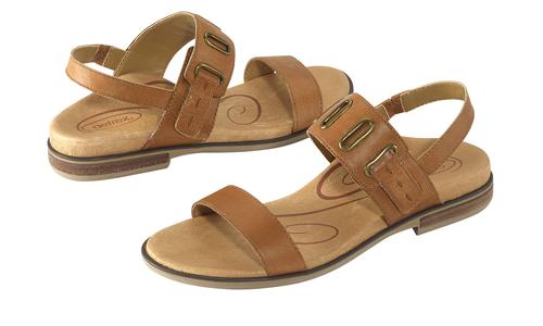 Aetrex Women's Eileen Quarter Strap Cognac