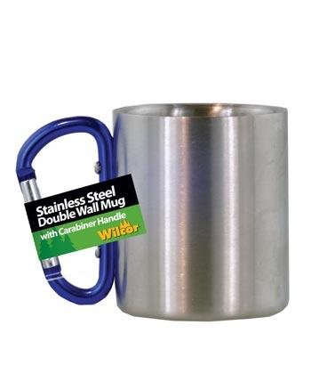 Wilcor Stainless Steel 10oz Mug with Carabiner