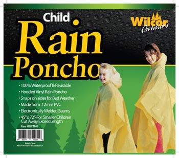  Wilcor Pvc Child Rain Poncho