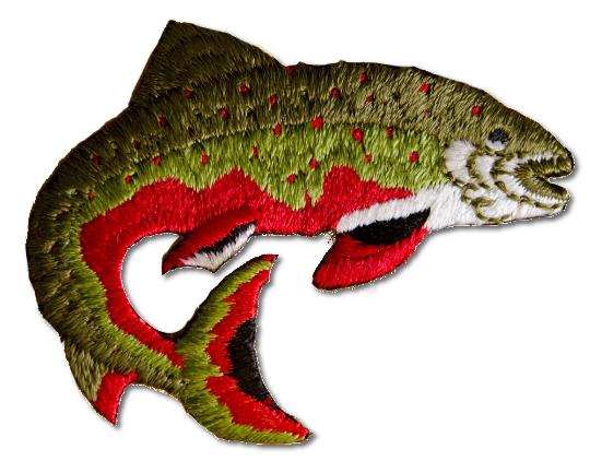  Trout Embroidered Iron On Patch