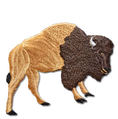 Bison Embroidered Iron On Patch