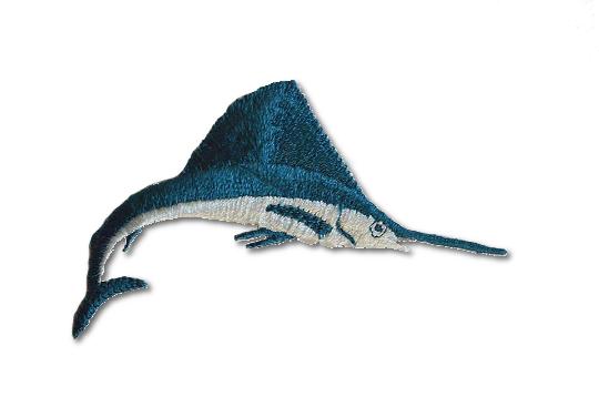  Swordfish Embroidered Iron On Patch