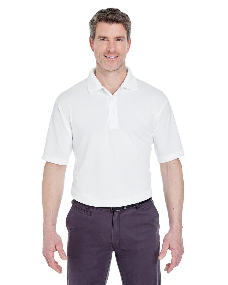 UltraClub Men's Cool & Dry Stain-Release Performance Polo WHITE
