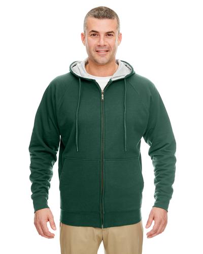UltraClub Adult Rugged Wear Thermal Lined Full Zip Hooded Fleece