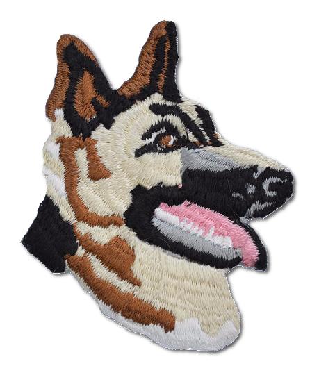 German Shepard Head Embroidered Iron On Patch TAUPE