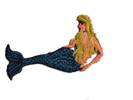 Mermaid Embroidered Iron On Emblem BLUE