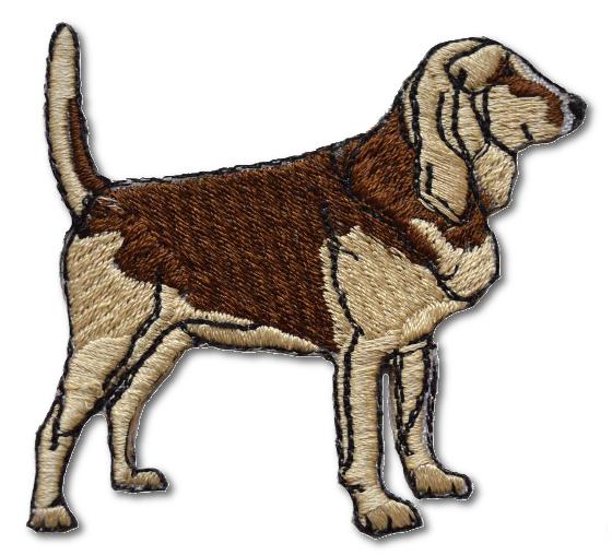 Hound Dog Embroidered Iron On Patch BROWN