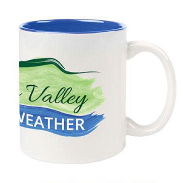 Hudson Valley Weather Logo Ceramic Color Accent Mug WHITE