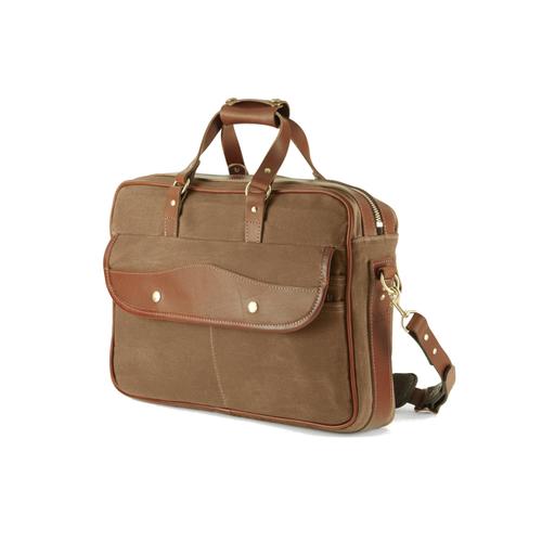Mission Mercantile Canvas and Leather Briefcase
