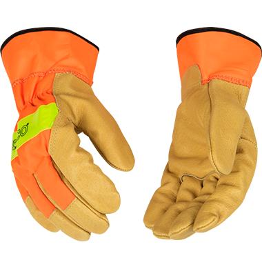  Kinco Hi- Vis Orange And Grain Pigskin Glove With Safety Cuff