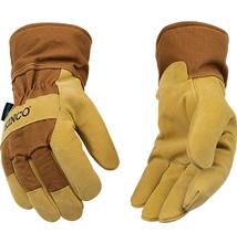 Kinco Hydroflector Lined Waterroof Suede Pigskin Palm Glove with Safety Cuff BROWN