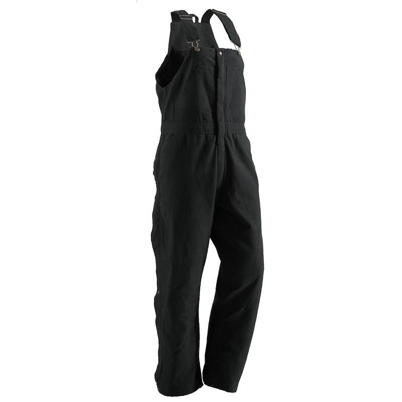 Berne Women's Washed Insulated Bib Overalls BLACK