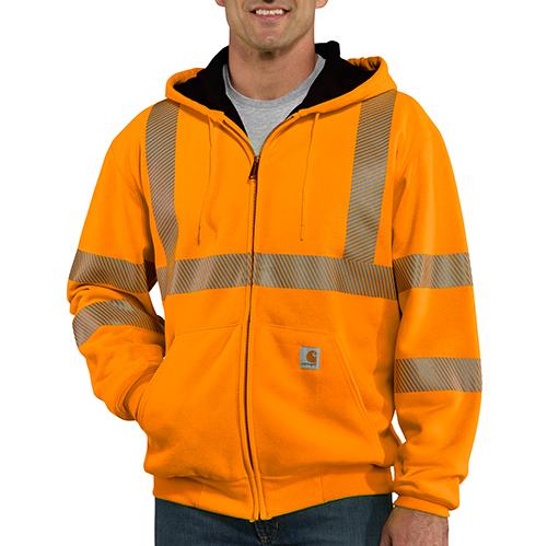 Carhartt Men's High-Visibility Zip Front Class 3 Thermal Lined Sweatshirt BRIGHT_ORANGE