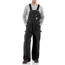 Carhartt Men's Duck Zip-to-Thigh Bib Overall/Quilt Lined BLACK
