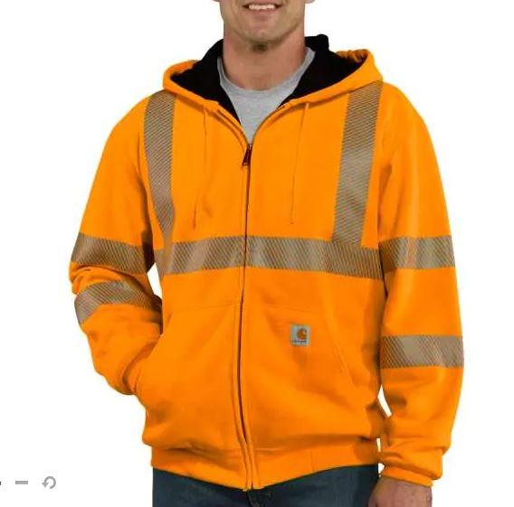 Carhartt Men's High-Visibility Zip-Front Class 3 Thermal Lined Sweatshirt BRIGHT_ORANGE