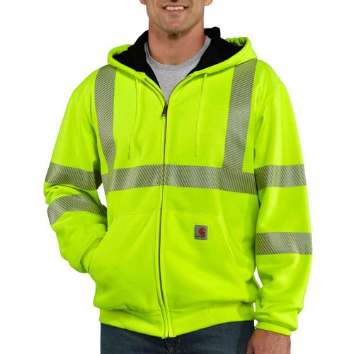 Carhartt Men's High-Visibility Zip-Front Class 3 Thermal Lined Sweatshirt