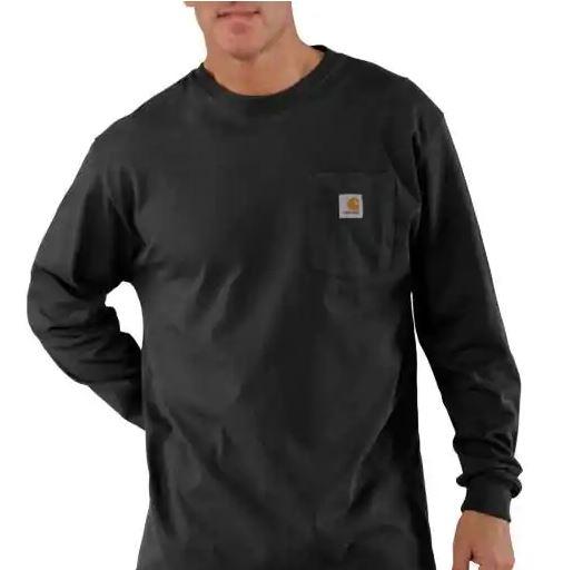 Carhartt Men's Workwear Long-Sleeve Pocket T-Shirt BLACK