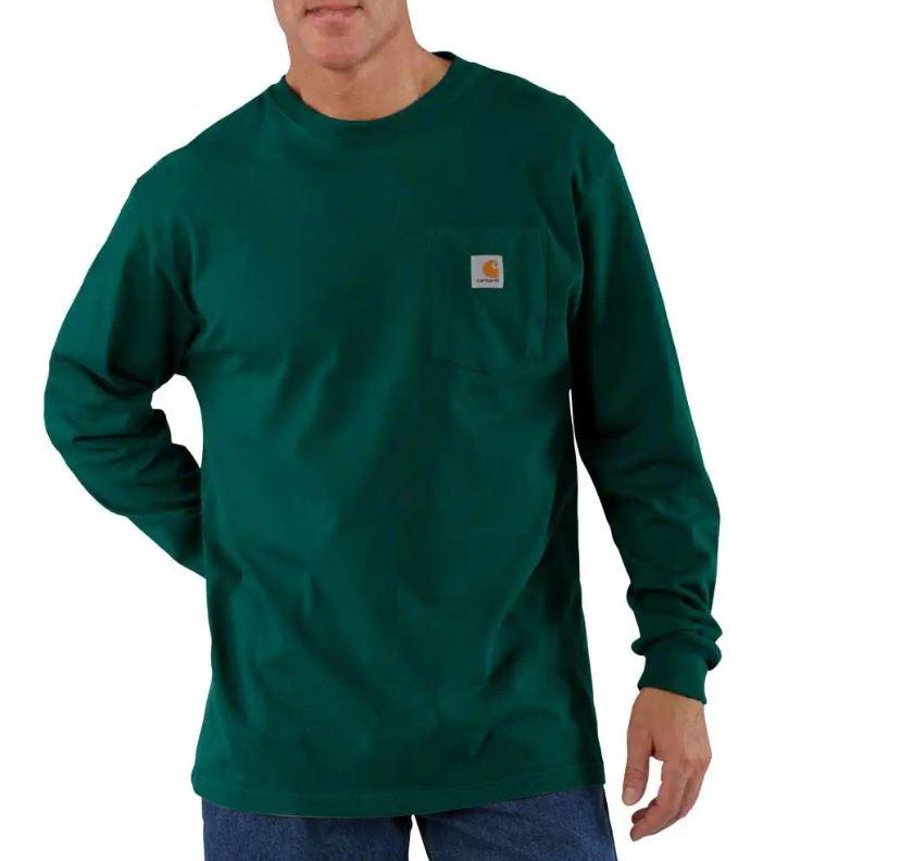 Carhartt Men's Workwear Long-Sleeve Pocket T-Shirt HUNTER_GREEN