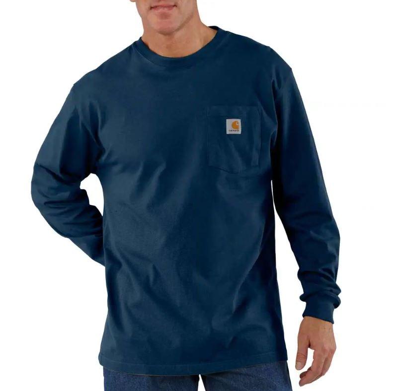 Carhartt Men's Workwear Long-Sleeve Pocket T-Shirt NAVY
