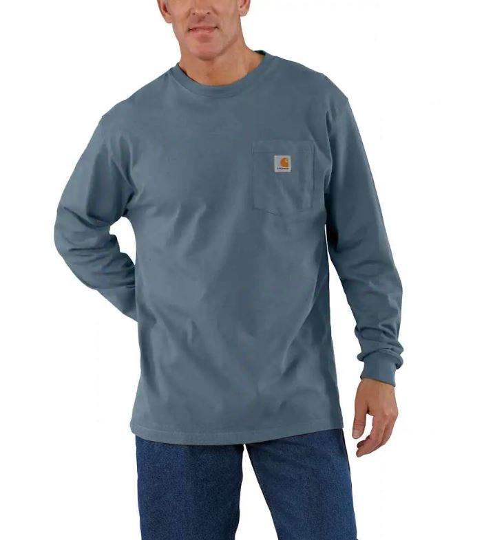 Carhartt Men's Workwear Long-Sleeve Pocket T-Shirt STEEL_BLUE