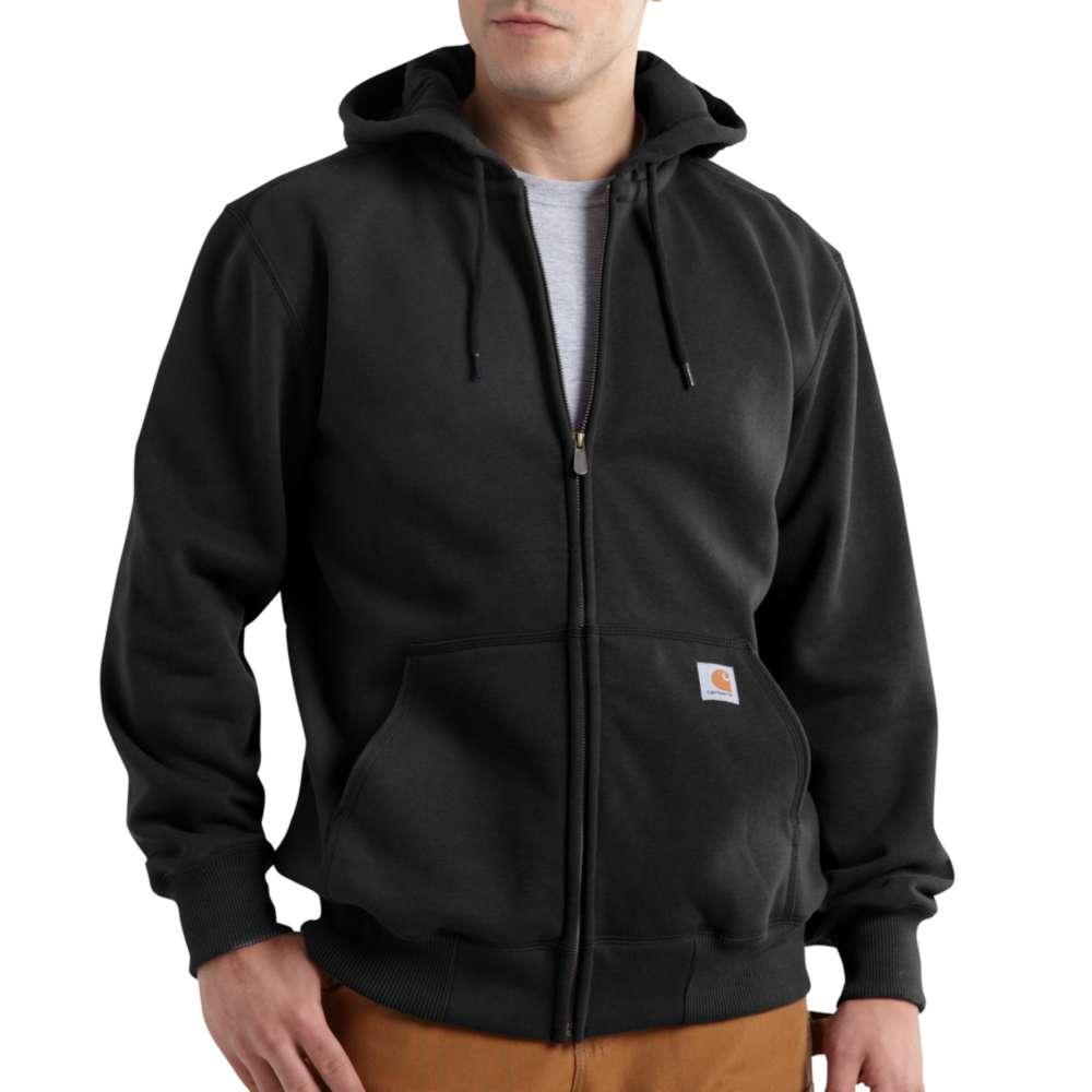 Carhartt Men's Rain Defender Paxton Heavyweight Hooded Zip Front Sweatshirt BLACK