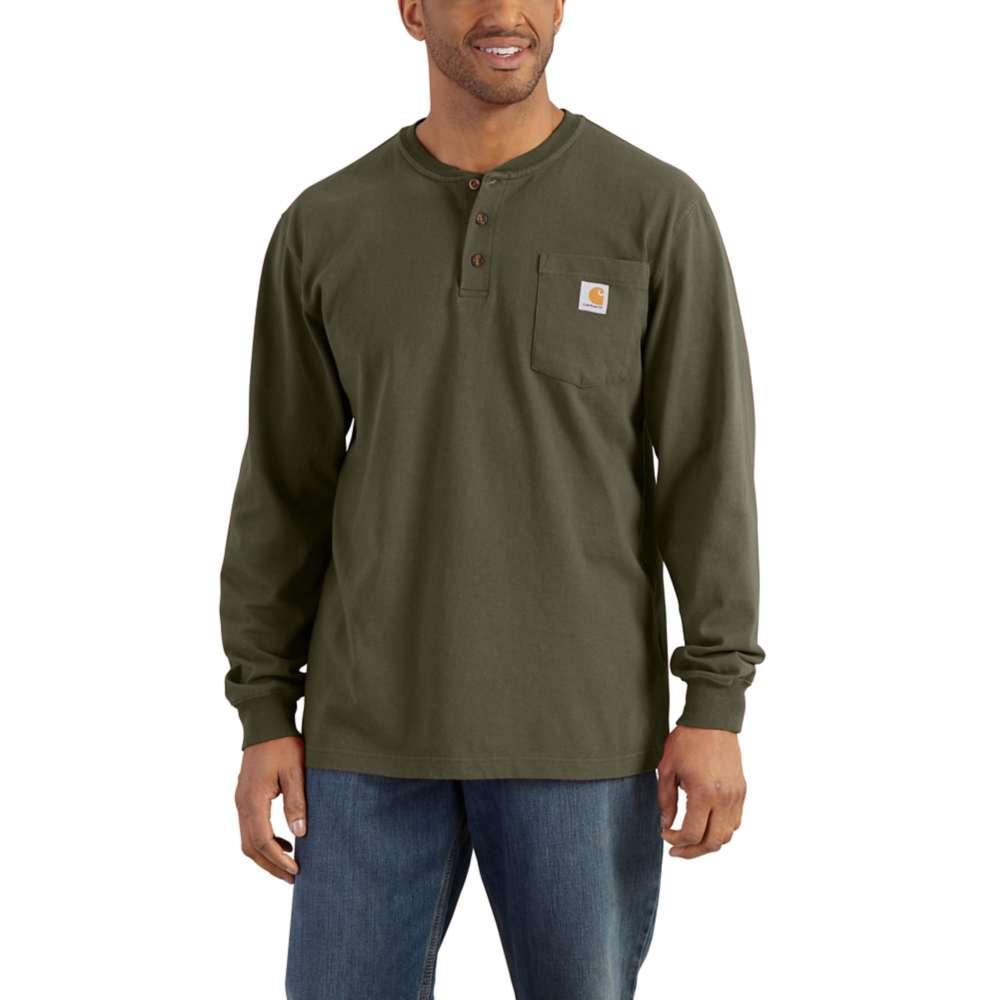 Carhartt Men's Workwear Long Sleeve Henley T Shirt ARMY_GREEN