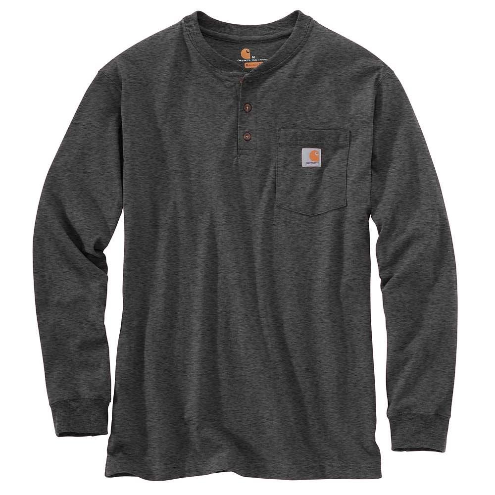 Carhartt Men's Workwear Long Sleeve Henley T Shirt CHARCOAL