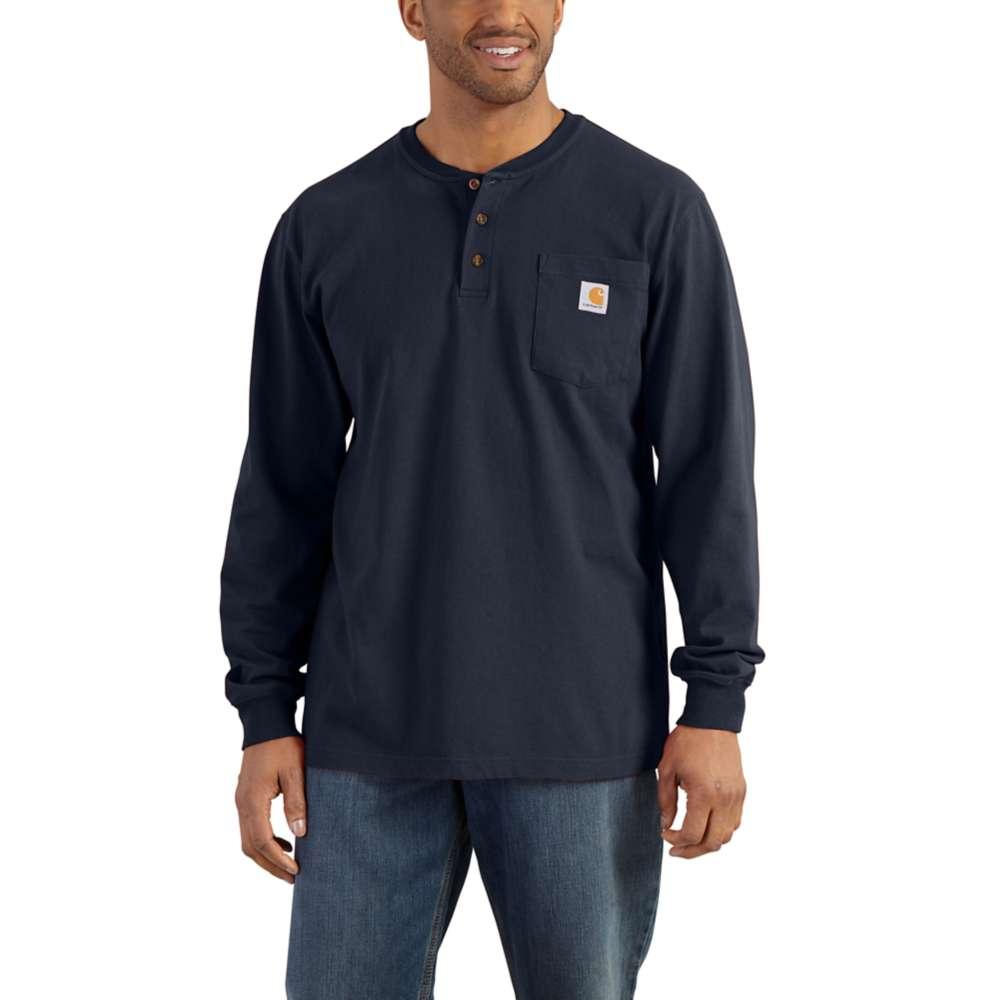 Carhartt Men's Workwear Long Sleeve Henley T Shirt NAVY