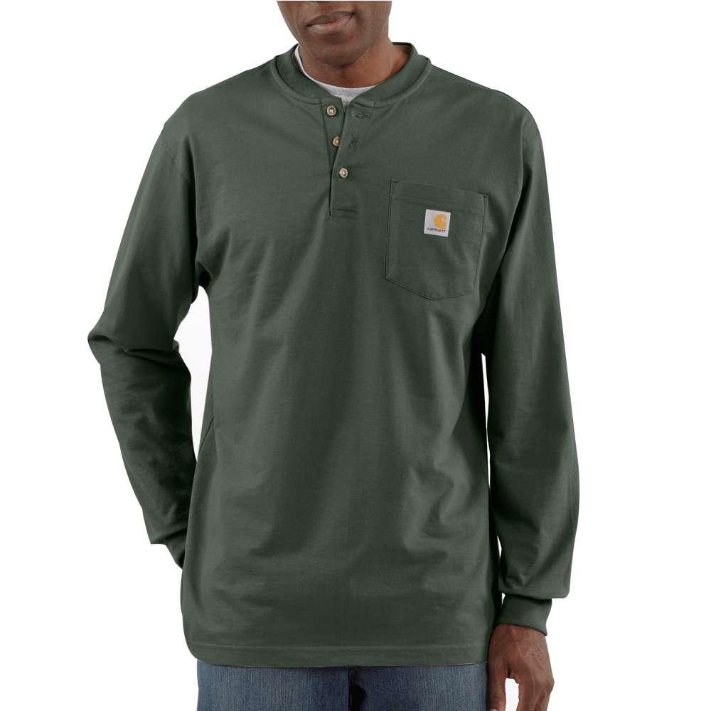 Carhartt Men's Workwear Long Sleeve Henley T Shirt OLIVE