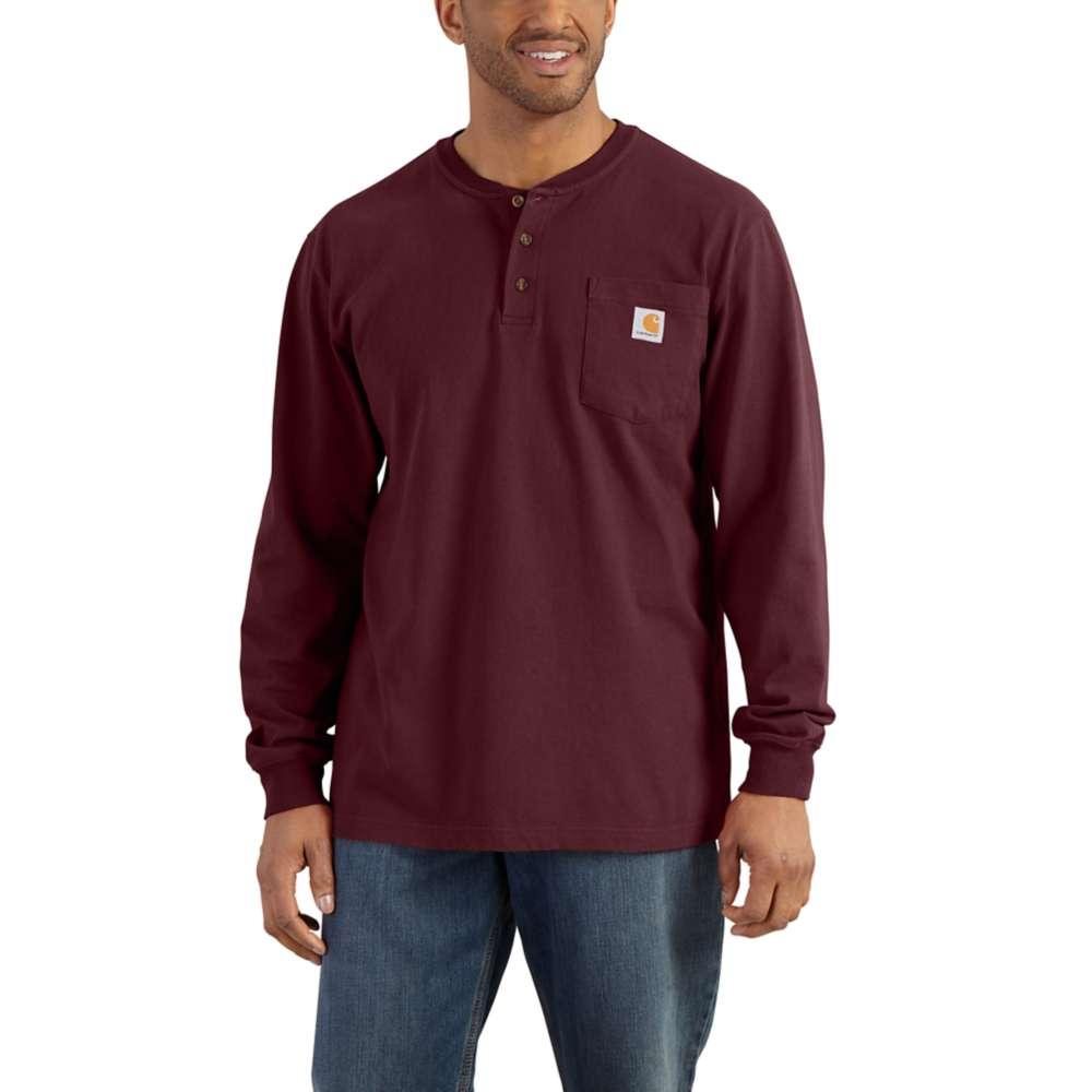 Carhartt Men's Workwear Long Sleeve Henley T Shirt PORT