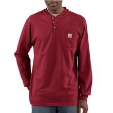 Carhartt Men's Workwear Long Sleeve Henley T Shirt RED
