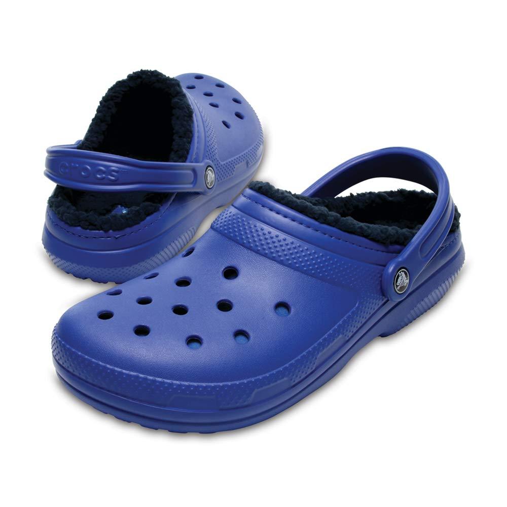light blue lined crocs