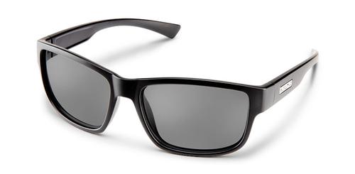 Suncloud Optics Suspect Sunglasses Black with Polar Grey Lens