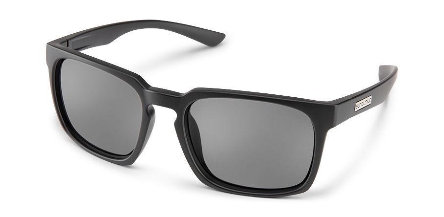 Suncloud Optics Hundo Sunglasses Matte Black with Polar Grey Lens MTTBLK56PZ