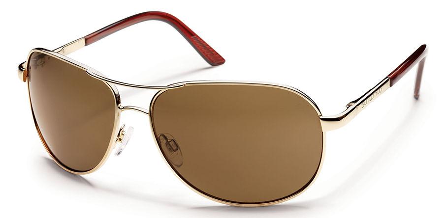  Suncloud Optics Aviator Sunglasses Gold With Polar Brown Lenses