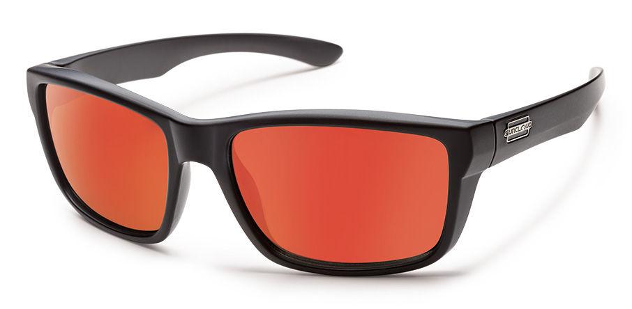  Suncloud Optics Mayor Sunglasses Matte Black With Red Mirror Lens