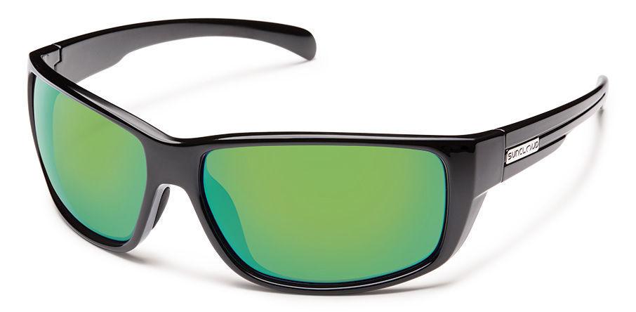  Suncloud Optics Milestone Sunglasses Black With Polar Green Lens
