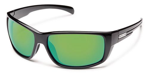 Suncloud Optics Milestone Sunglasses Black with Polar Green Lens
