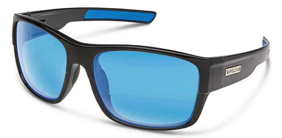 Suncloud Optics Range Sunglasses Black with Blue Mirror Lens RNPPUMBK