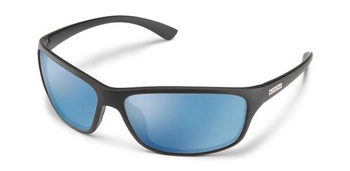 Suncloud Optics Sentry Sunglasses Matte Black with Polar Blue Mirror Lens