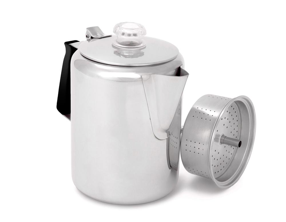  Gsi Outdoors Glacier Stainless 9 Cup Percolator With Silicone Handle