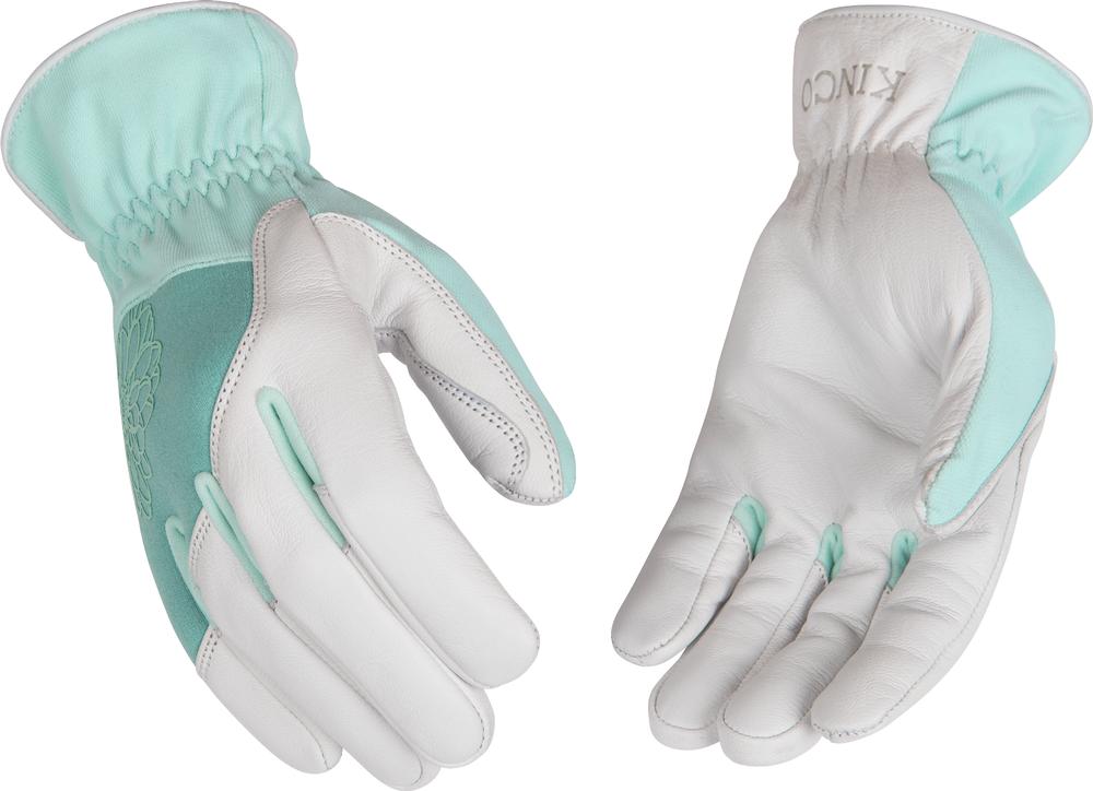 Kinco Women's Grain Goatskin Leather Palm Gloves WHITE