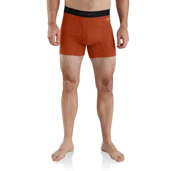 Carhartt Men's Base Force 5in Tech Boxer Brief FIRED_BRICK