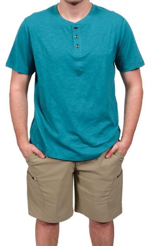 North River Men's Cotton Slub Jersey Henley Tee