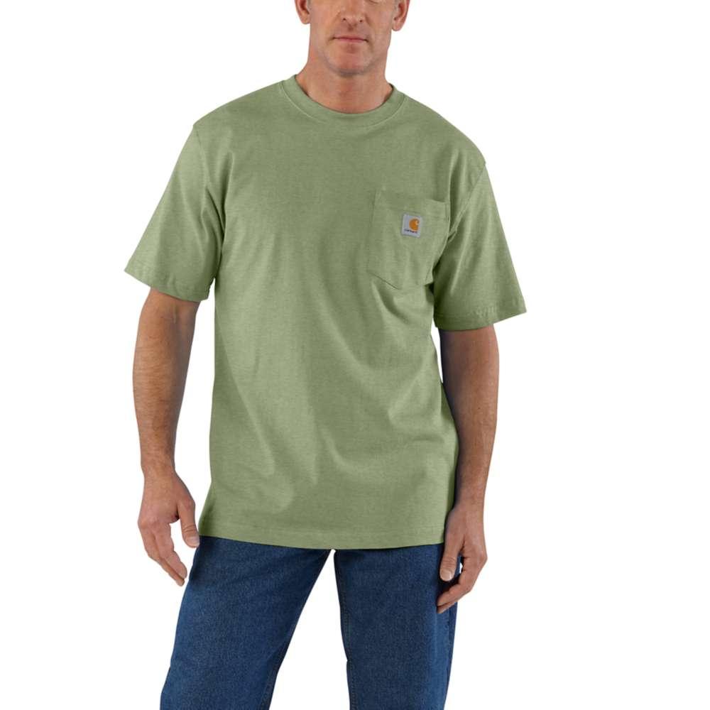 Carhartt Men's Workwear Pocket Tee Spring Colors Tall Sizes OILGREEN/HEATHER