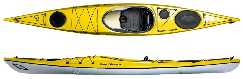 Current Designs Vision 140 Hybrid Kayak with Skeg YELLOW/GREY