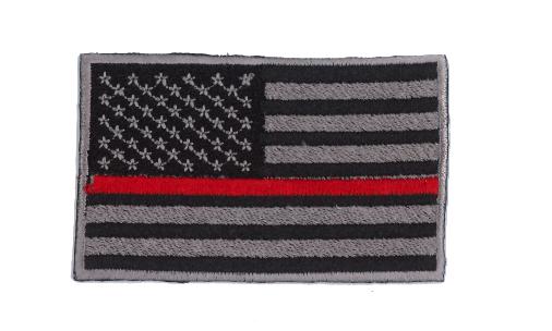 Kenco Customs Fallen Firefighter Thin Red Line Flag Patch LEFT