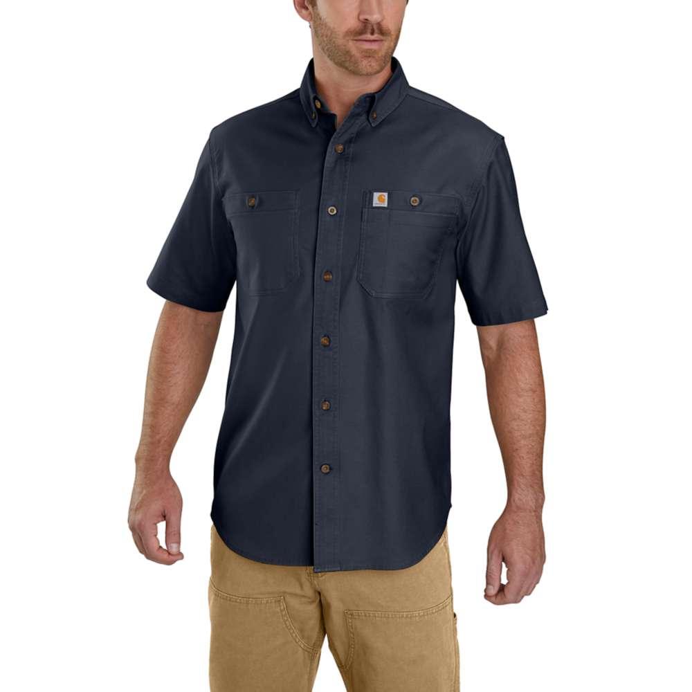 Carhartt Men's Rugged Flex Rigby Short Sleeve Work Shirt NAVY