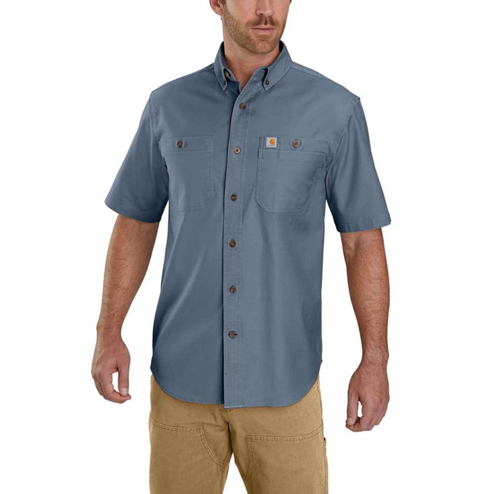 Carhartt Men's Rugged Flex Rigby Short Sleeve Work Shirt STEEL_BLUE